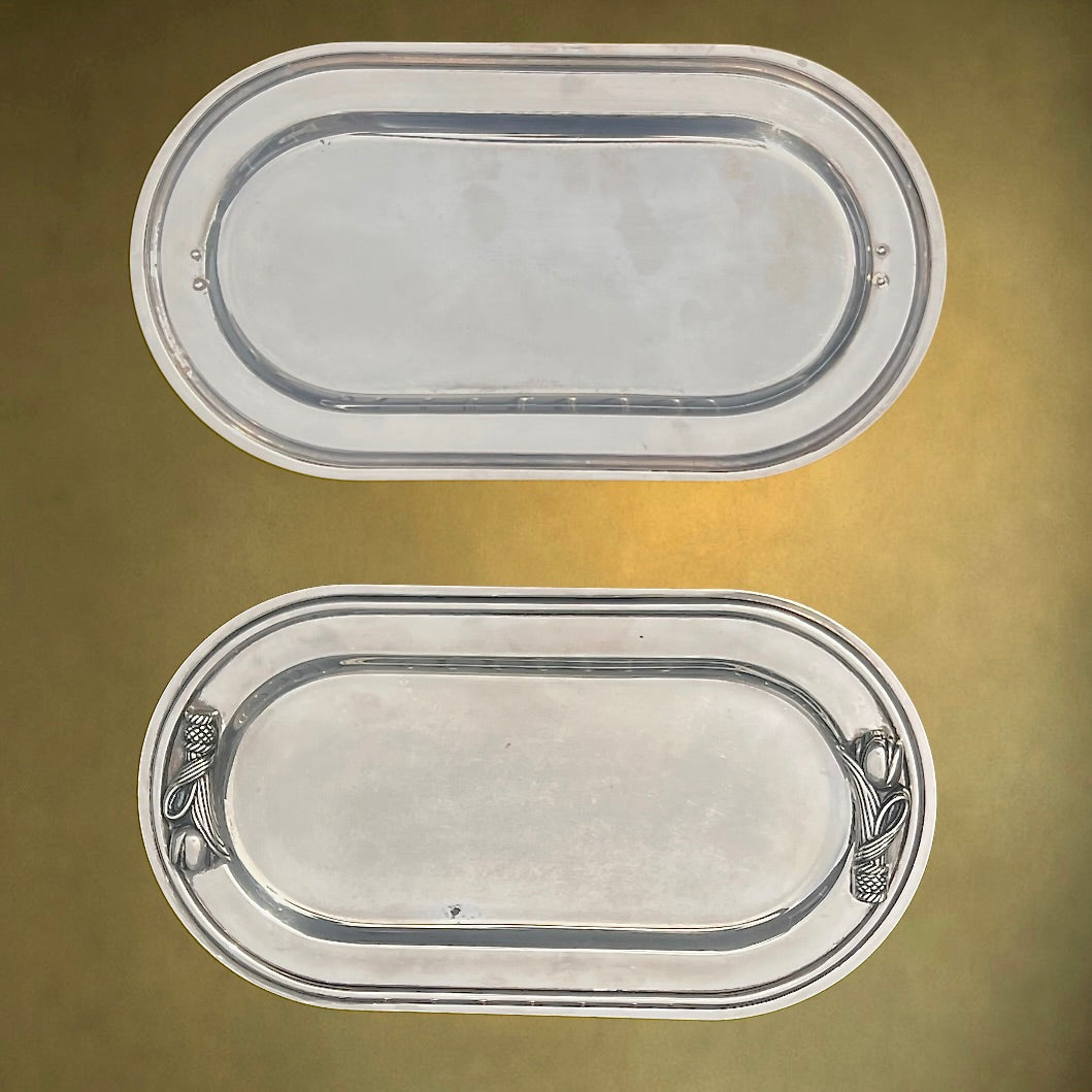 Porte-Toasts Ancien en Métal Argenté à Décor de Tulipes - Années 1950-60