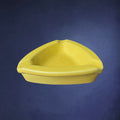 Cendrier Moderniste Keralux Boch Frères en Faïence Jaune – Années 50-60
