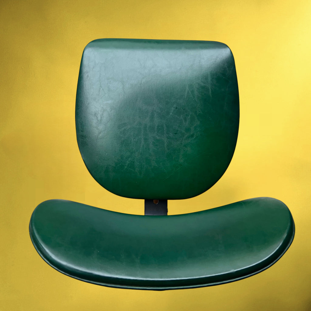 Chaise de Bureau Polster Gleich Klöber en Skaï Vert, Bois et Métal – Milieu du Siècle