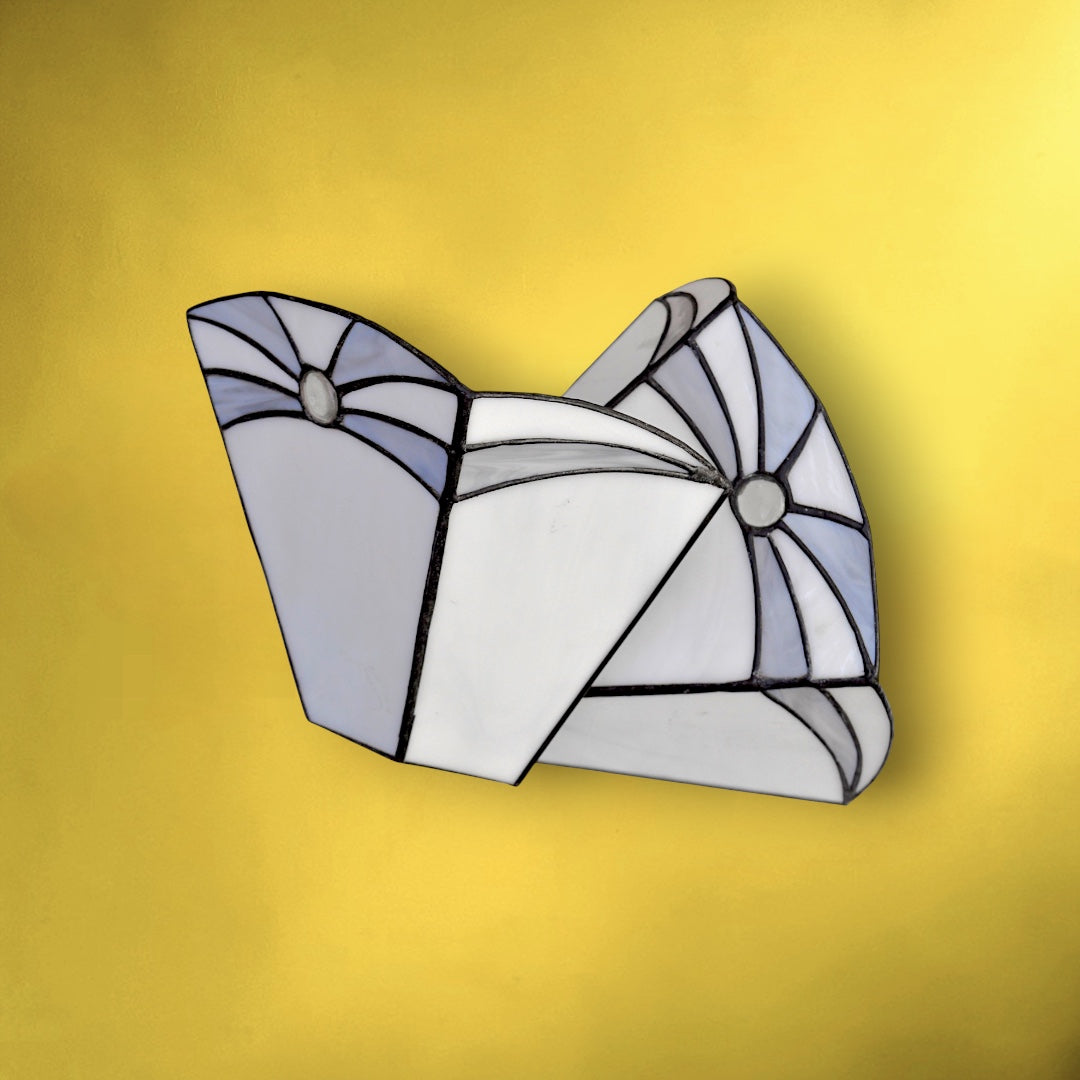 Paire d’Appliques Murales en Verre et Métal Style Tiffany - années 90