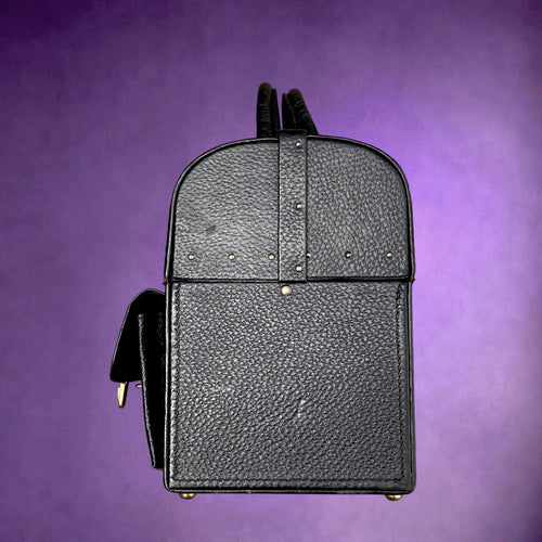 Ancienne Mallette de Médecin en Cuir Noir Grainé – Années 1950-1960