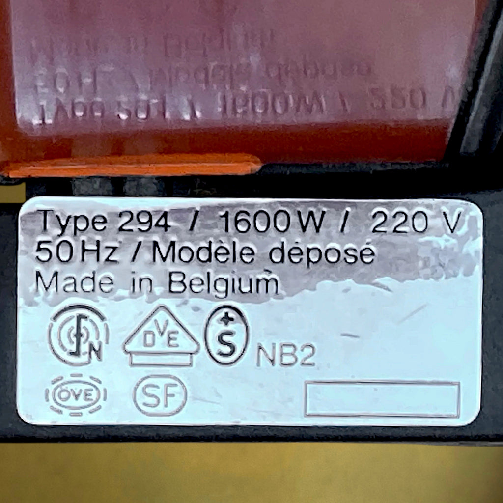 Grill Électrique NOVA Type 294 en Métal Orange et Bakélite Noire – Made in Belgium – Années 70