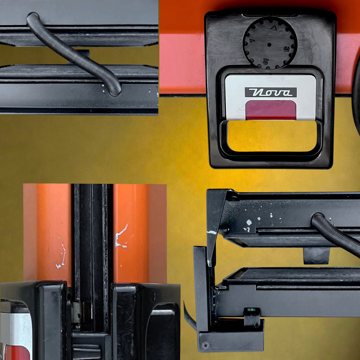 Grill Électrique NOVA Type 294 en Métal Orange et Bakélite Noire – Made in Belgium – Années 70