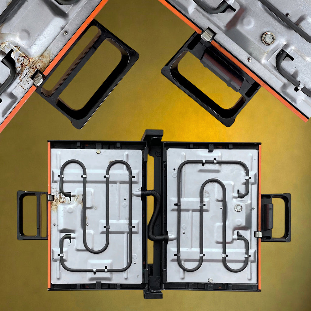 Grill Électrique NOVA Type 294 en Métal Orange et Bakélite Noire – Made in Belgium – Années 70