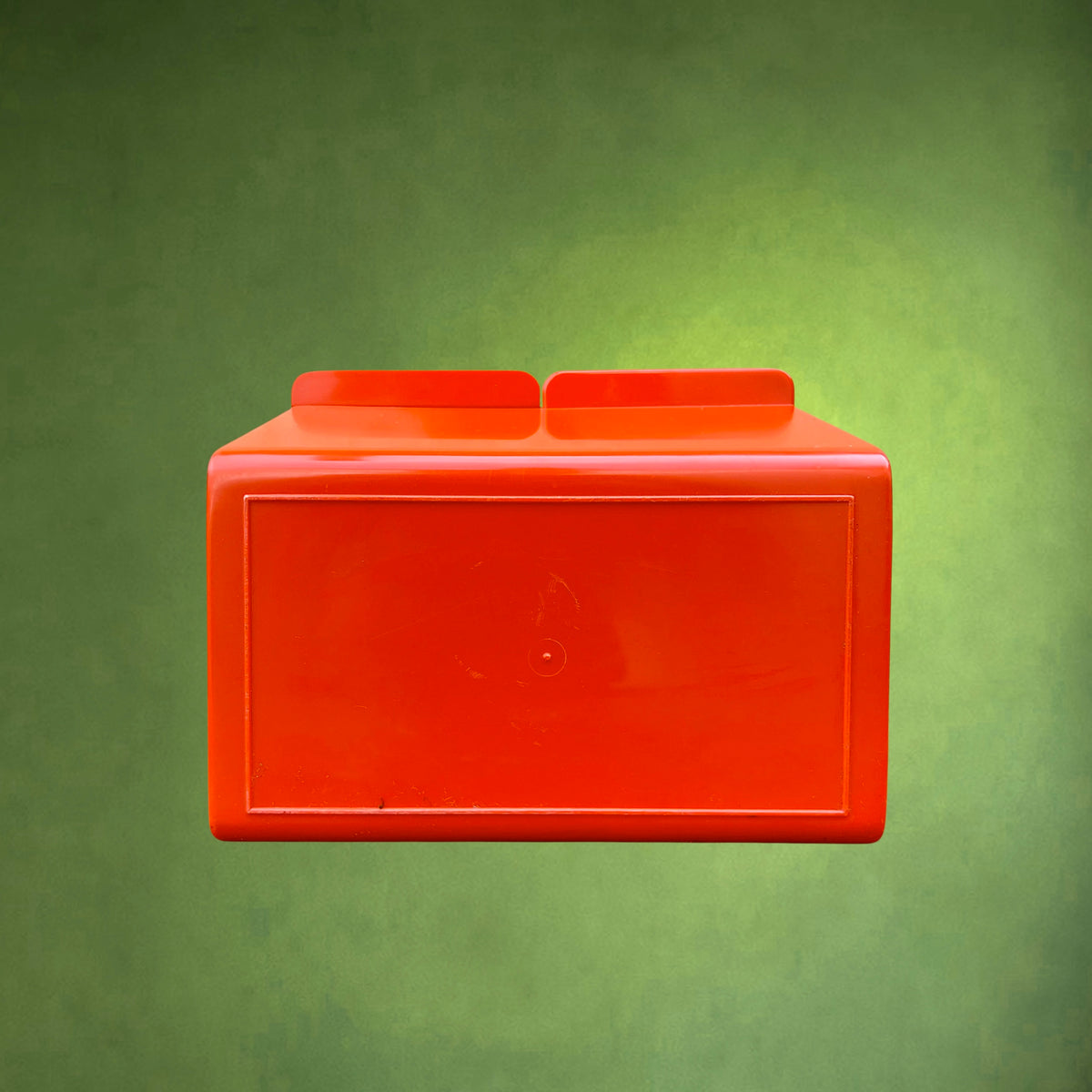 Boîte de Classement à Fiches Herlitz en Plastique Orange Rouge – Allemagne de l'Ouest, Années 70