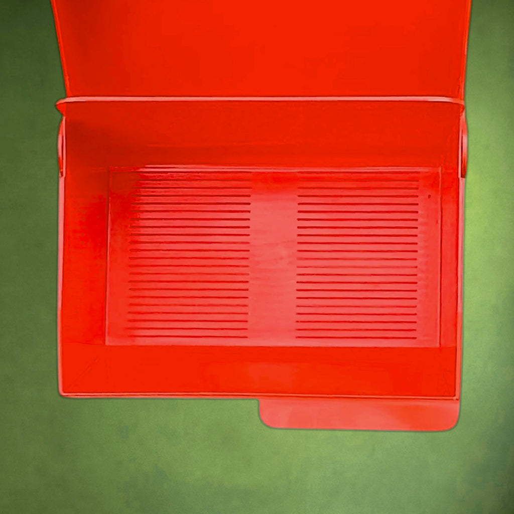 Boîte de Classement à Fiches Herlitz en Plastique Orange Rouge – Allemagne de l'Ouest, Années 70