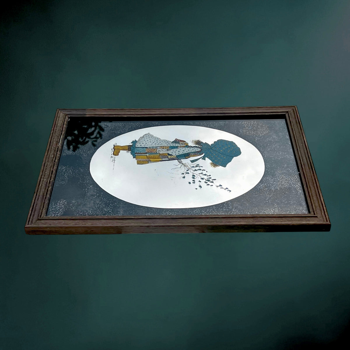 Miroir Sérigraphié Holly Hobbie en Cadre Bois – Années 1970