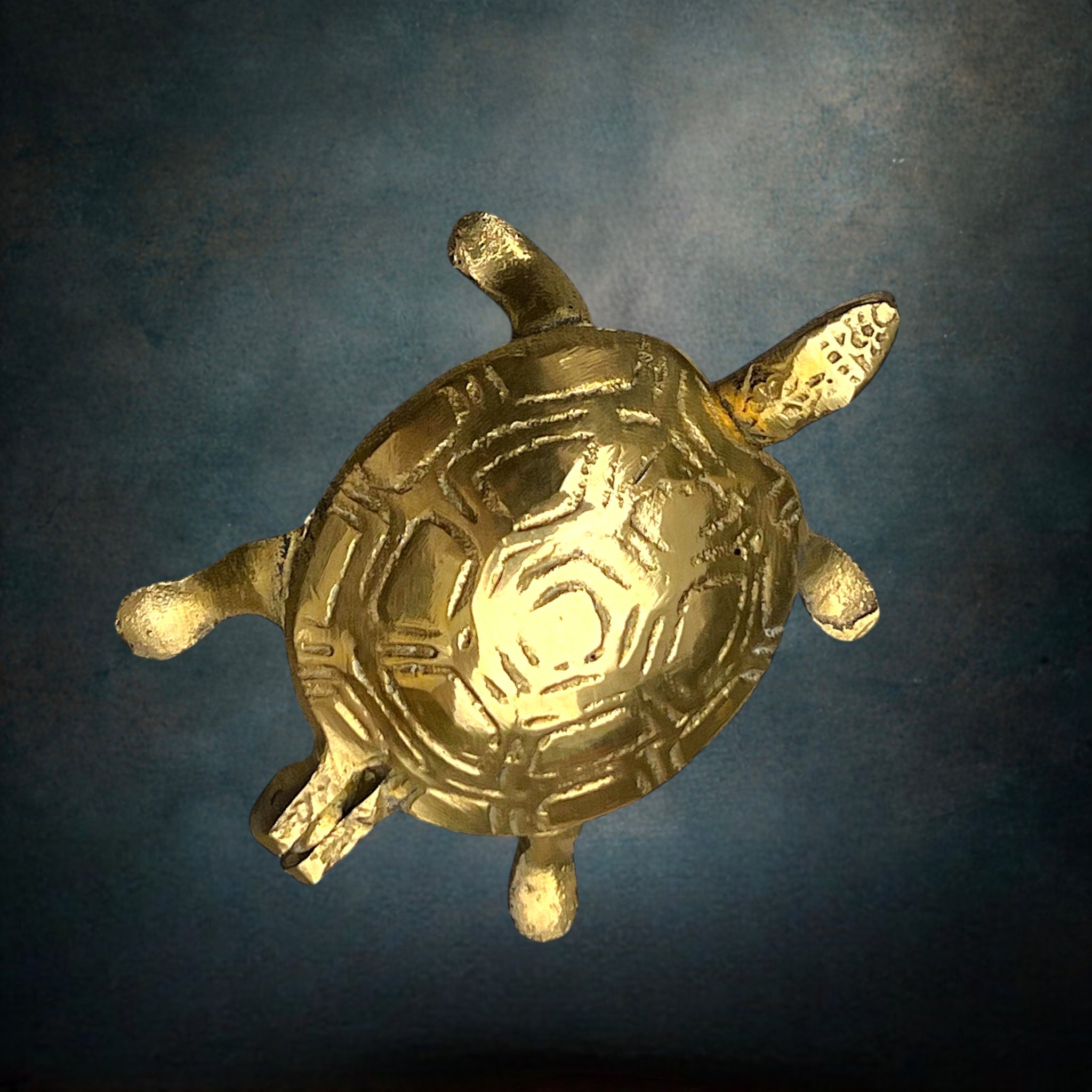 Petit Cendrier Tortue en Laiton Doré - Années 70