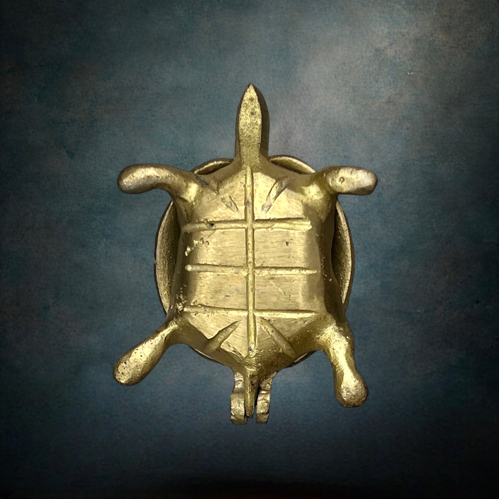 Petit Cendrier Tortue en Laiton Doré - Années 70