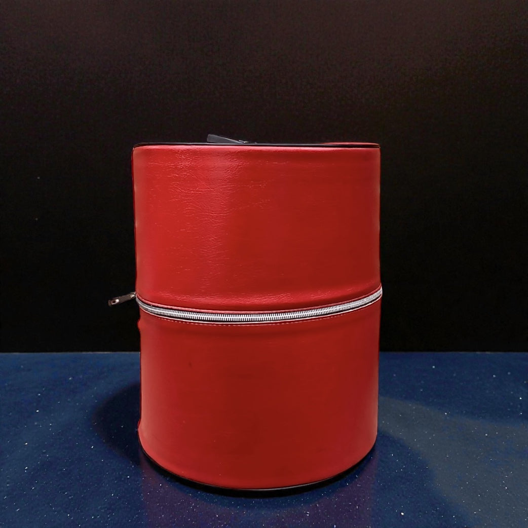 Boîte à chapeau vintage en skaï rouge – valise à perruque années 60