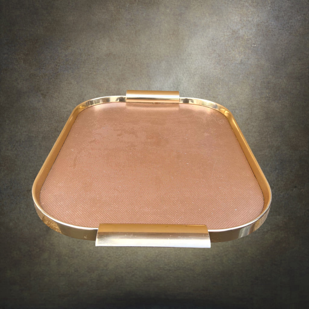 Plateau de Service Kaymet en Aluminium Anodisé Doré et Rose – Vers 1960