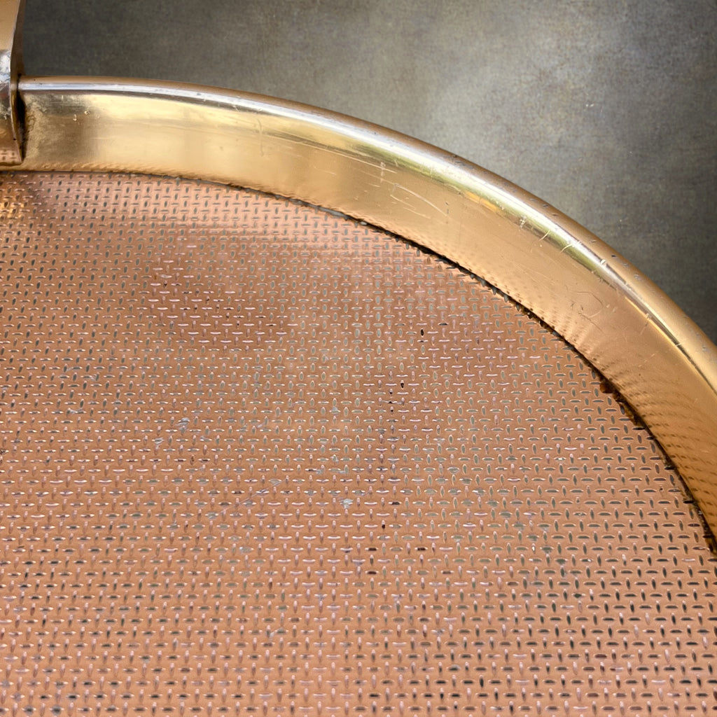 Plateau de Service Kaymet en Aluminium Anodisé Doré et Rose – Vers 1960