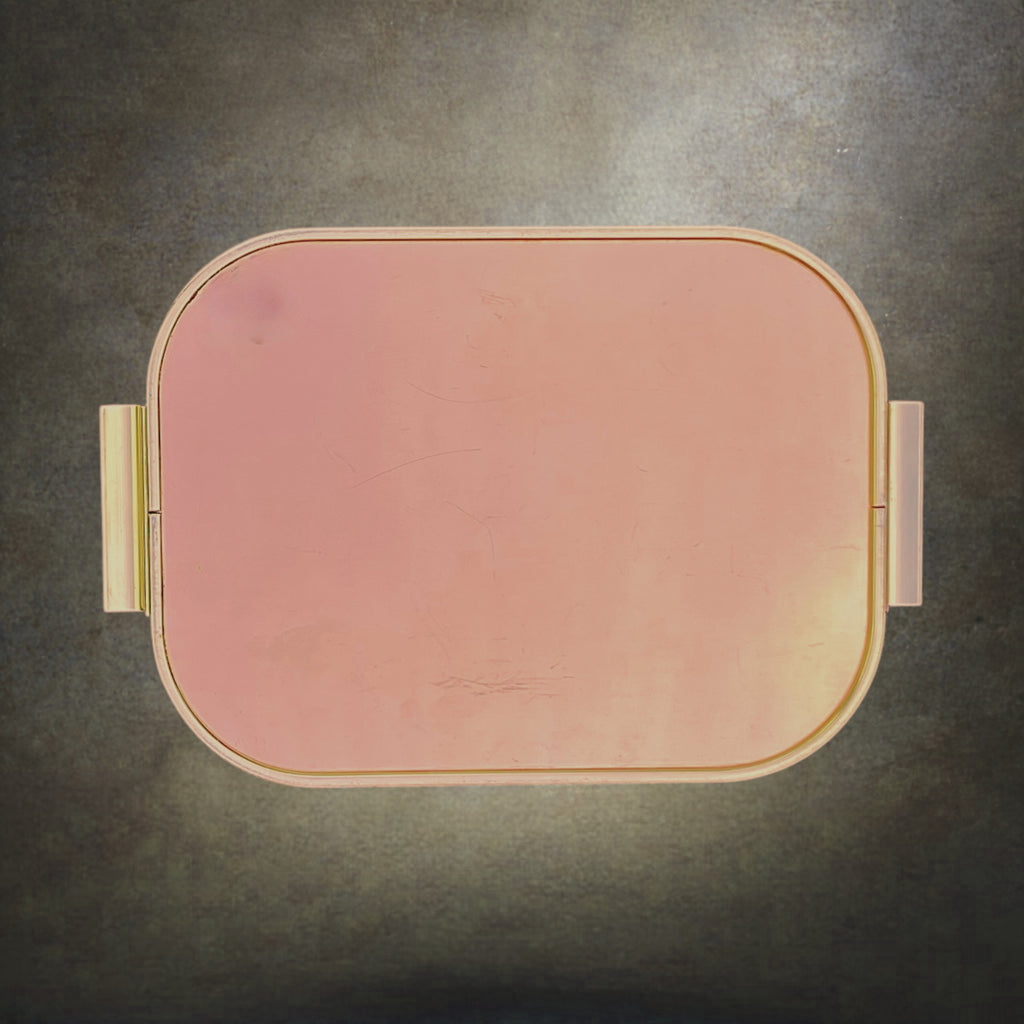 Plateau de Service Kaymet en Aluminium Anodisé Doré et Rose – Vers 1960