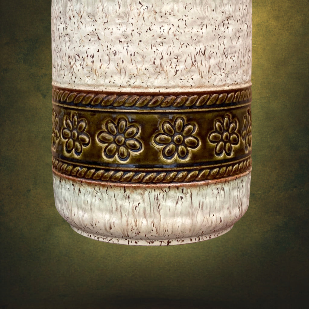 Vase Bay Keramik 660 40 en Céramique Émaillée Verte et Crème – Années 1970