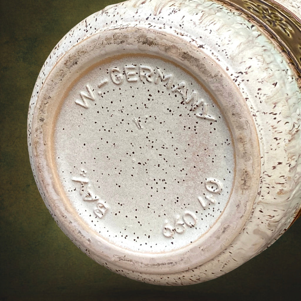 Vase Bay Keramik 660 40 en Céramique Émaillée Verte et Crème – Années 1970