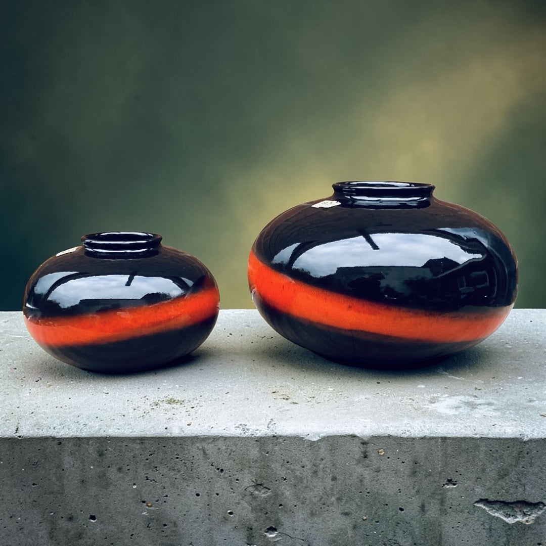 Duo de vases boule Bay Keramik – West Germany – Années 1960
