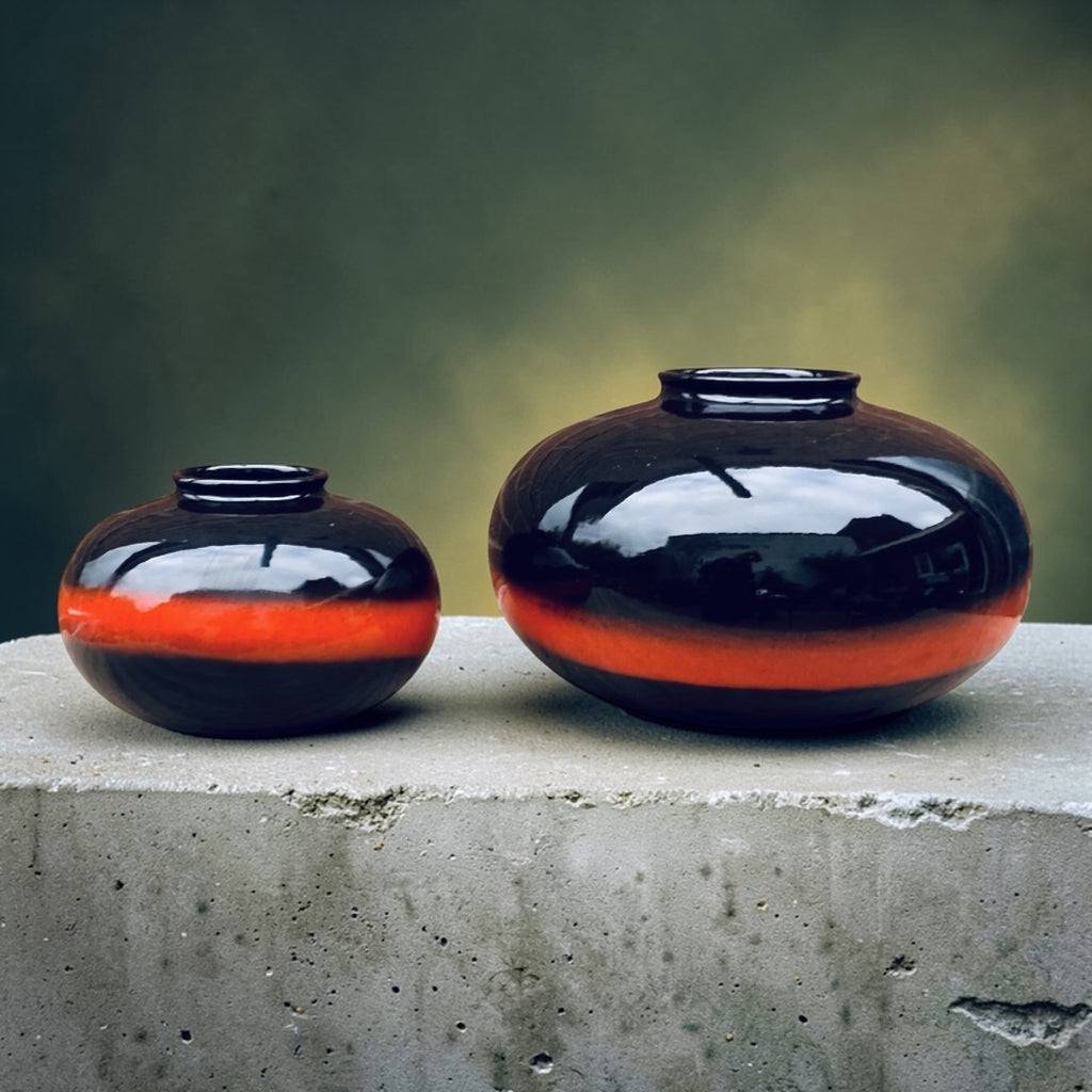 Duo de vases boule Bay Keramik – West Germany – Années 1960