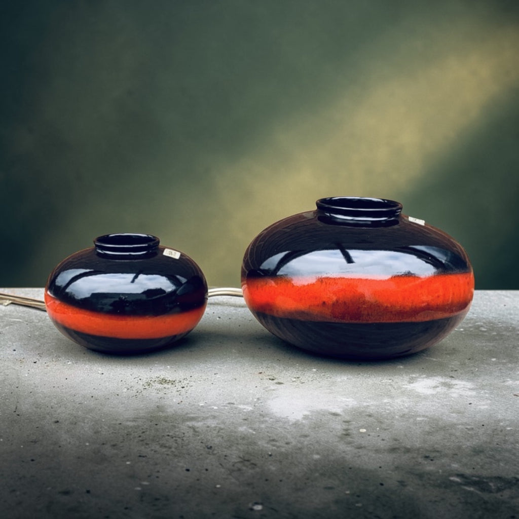 Duo de vases boule Bay Keramik – West Germany – Années 1960