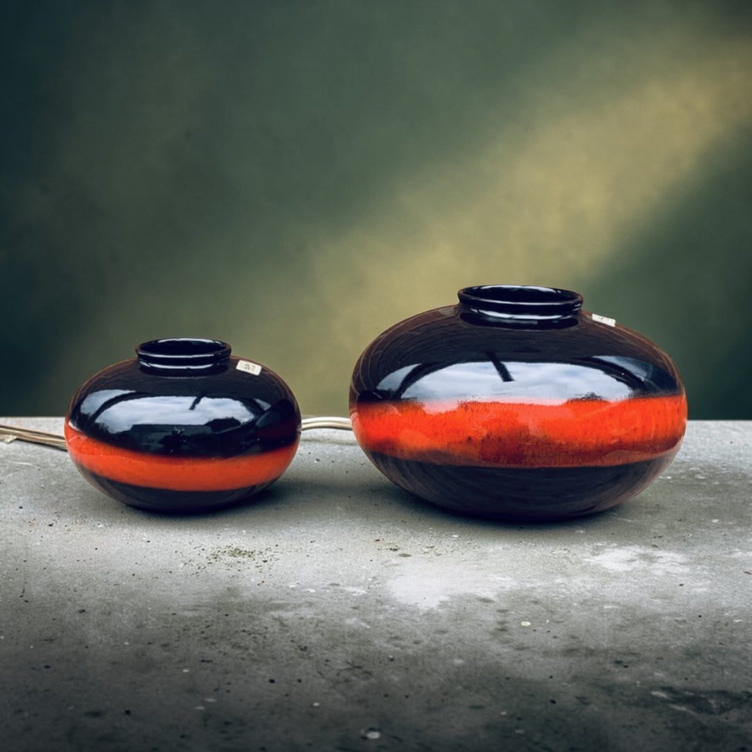 Duo de vases boule Bay Keramik – West Germany – Années 1960