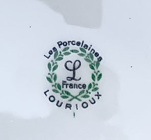 Service de 6 Assiettes Recettes Poissons Lourioux Porcelaine Française - Années 70