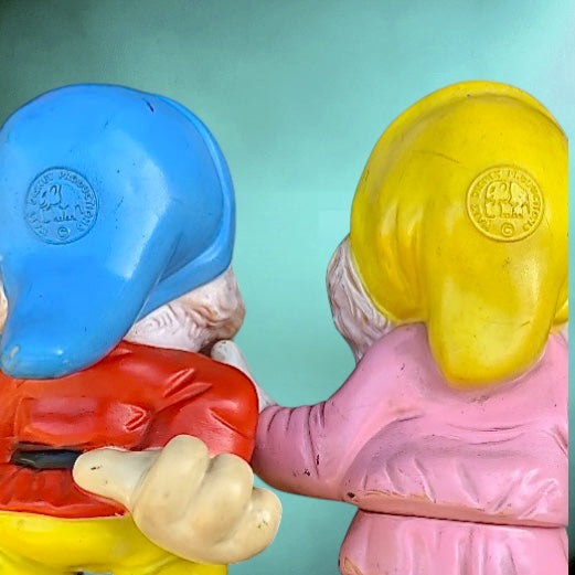 Blanche Neige et les 7 nains vintage Disney années 60 – figurines pouet complètes