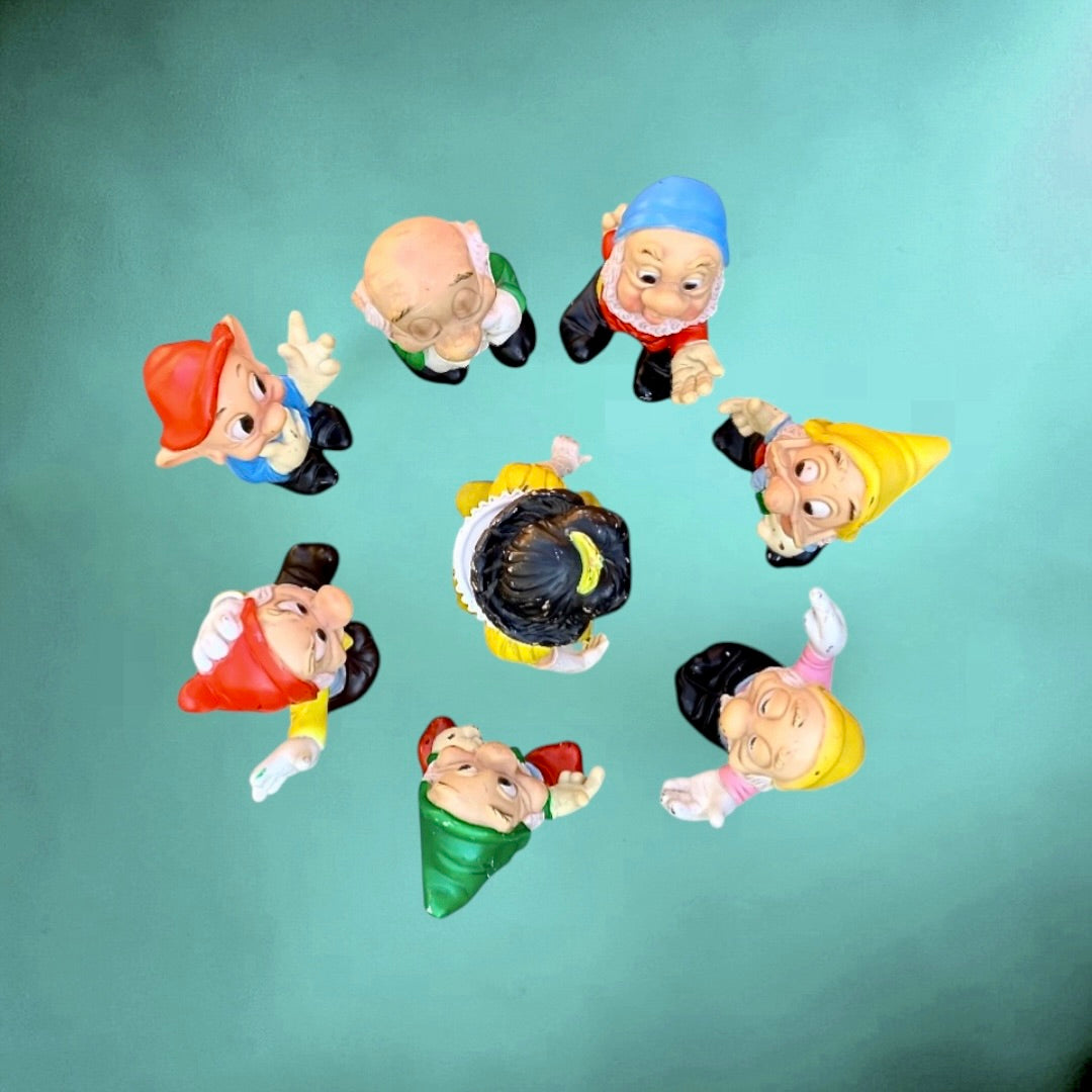 Blanche Neige et les 7 nains vintage Disney années 60 – figurines pouet complètes