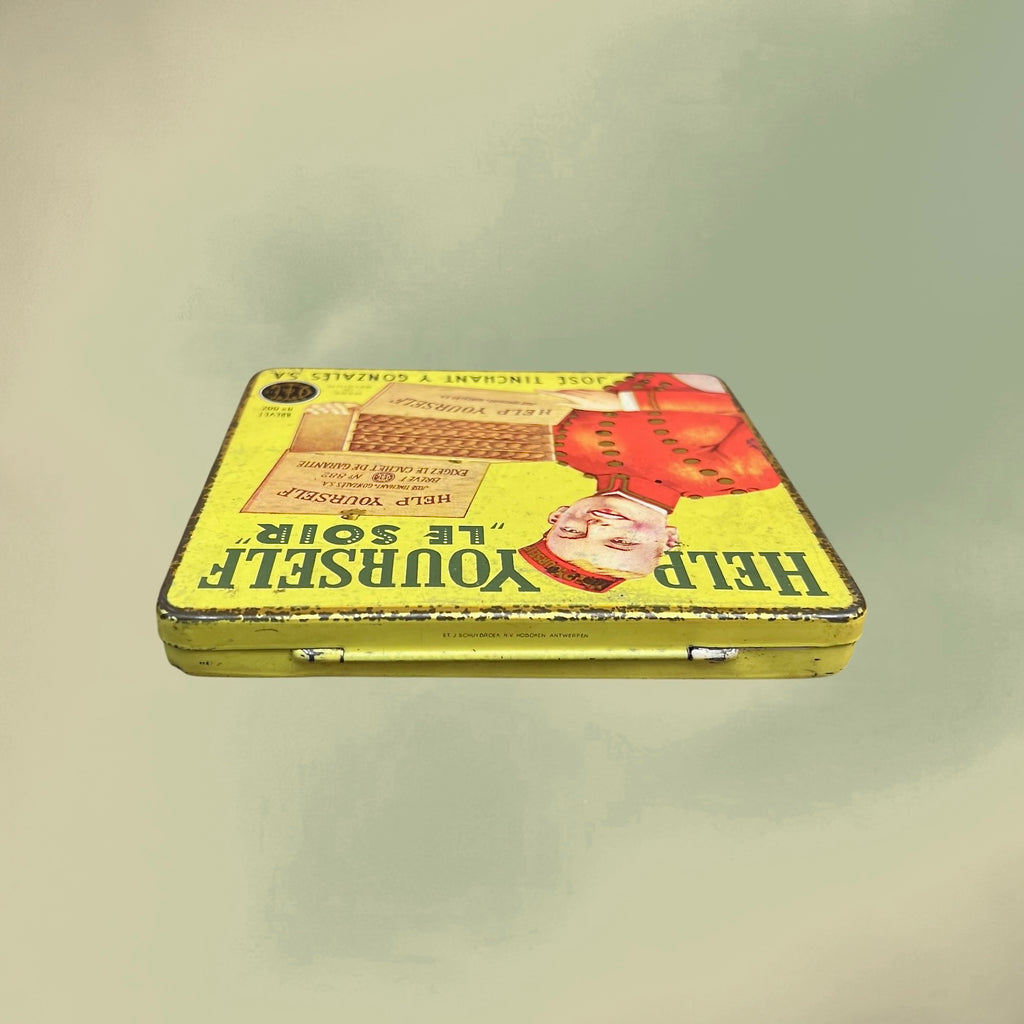 Boîte Publicitaire Help Yourself « Le Soir » en Fer Lithographié José Tinchant y Gonzalès - Années 30