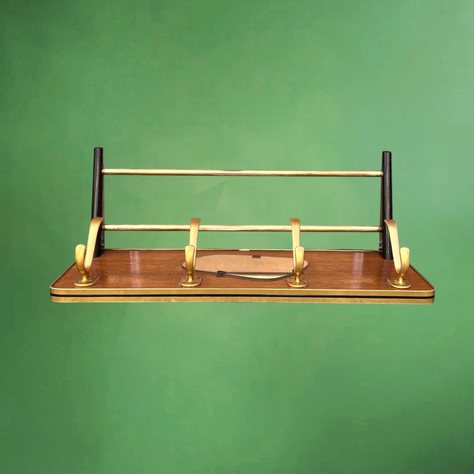 Portemanteau Mural avec Porte-Chapeau et Miroir Forme Libre – Années 50 60