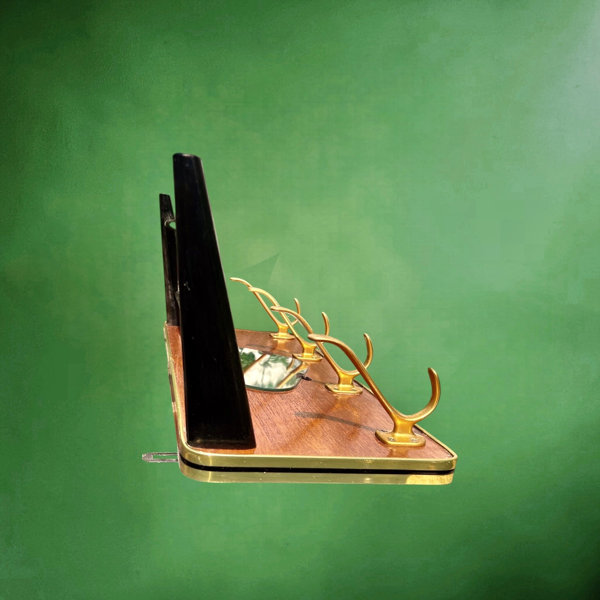 Portemanteau Mural avec Porte-Chapeau et Miroir Forme Libre – Années 50 60