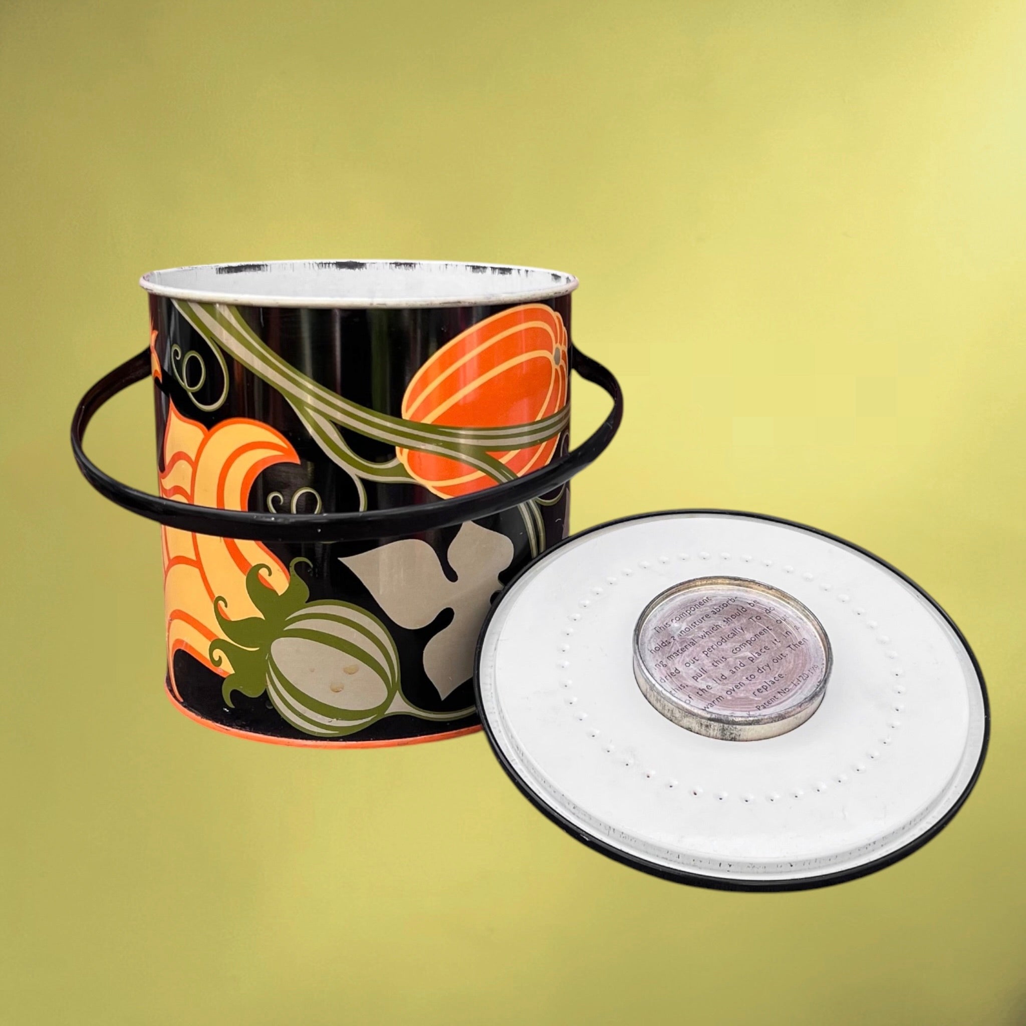 Boîte à Biscuits Vintage Baret Ware - Décor Végétal- Années 70