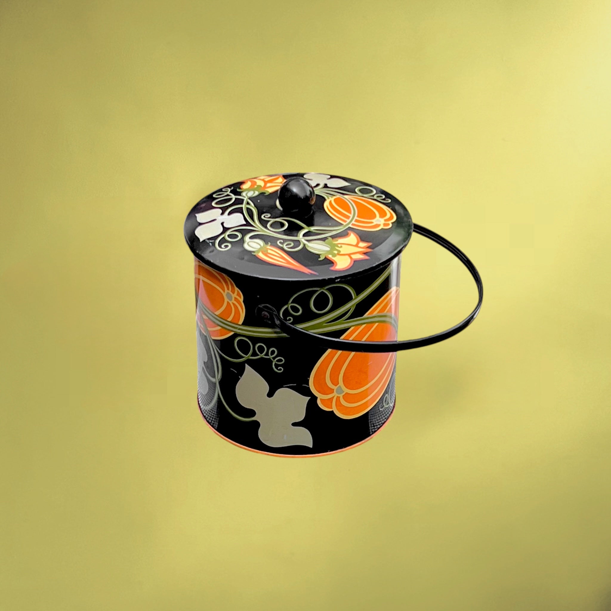 Boîte à Biscuits Vintage Baret Ware - Décor Végétal- Années 70