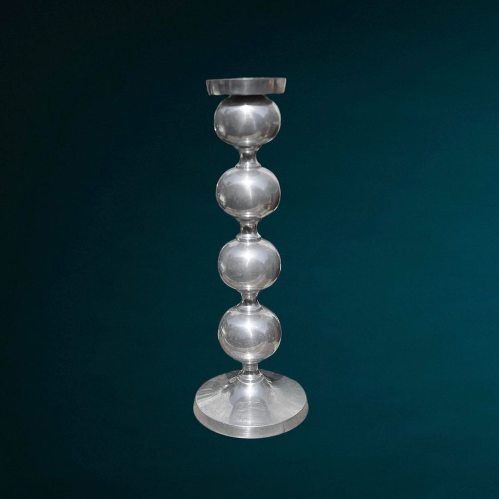 Bougeoir Space Age en Fonte d’Aluminium à Boules Empilées – Années 70