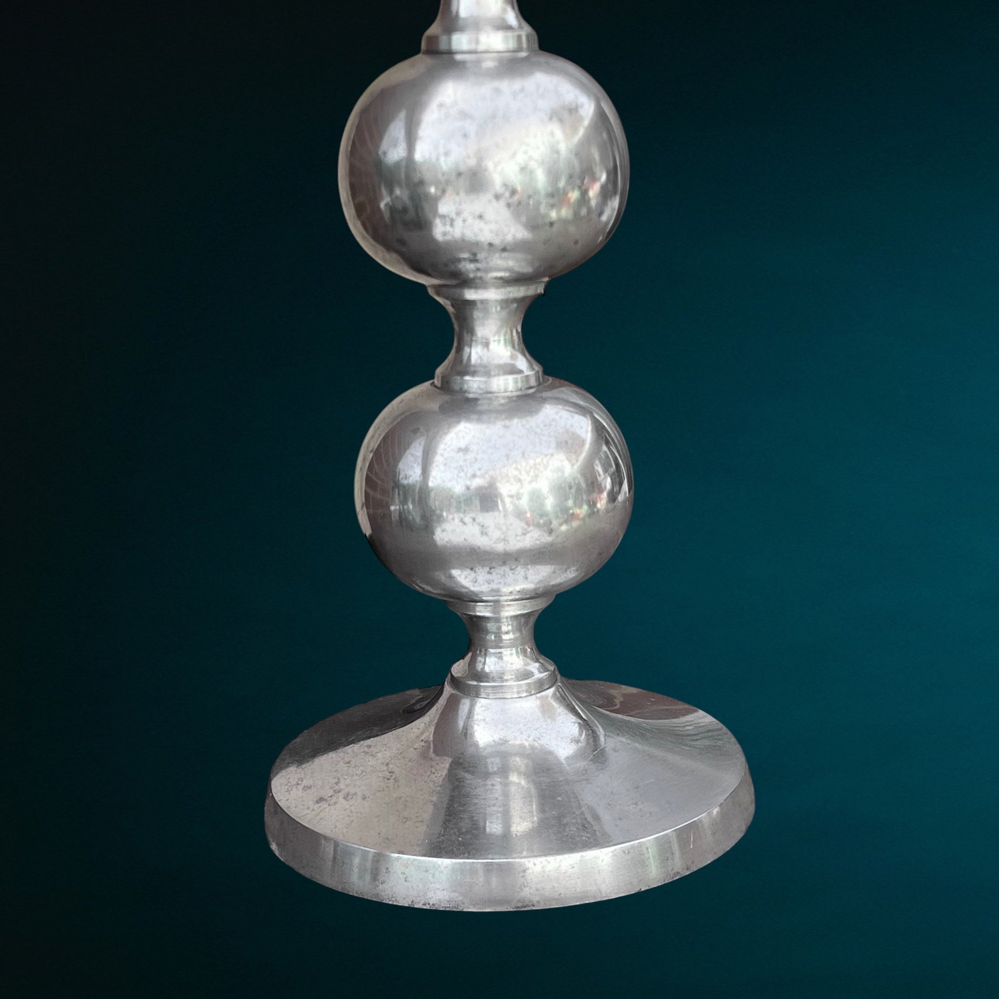 Bougeoir Space Age en Fonte d’Aluminium à Boules Empilées – Années 70