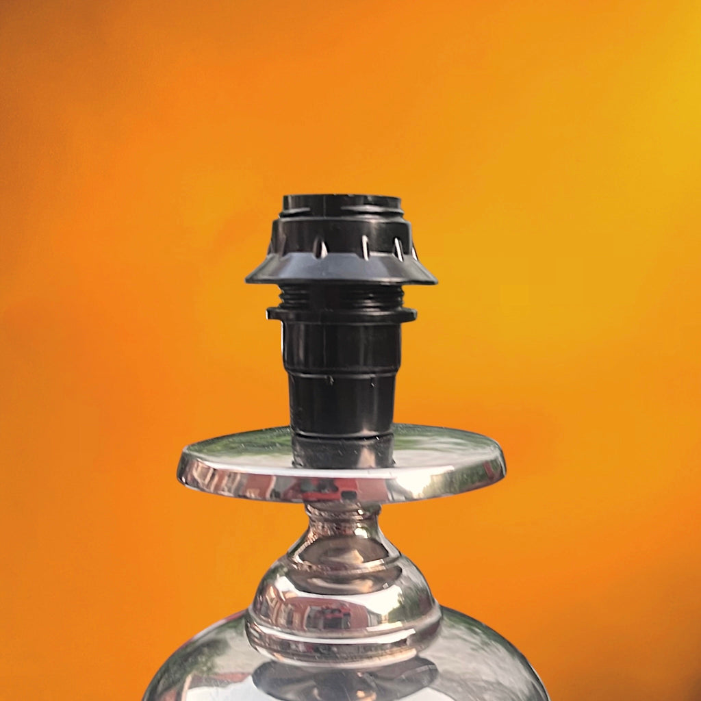 Pied de Lampe Space Age Métal Chromé Sphères Empilées -  Années 70