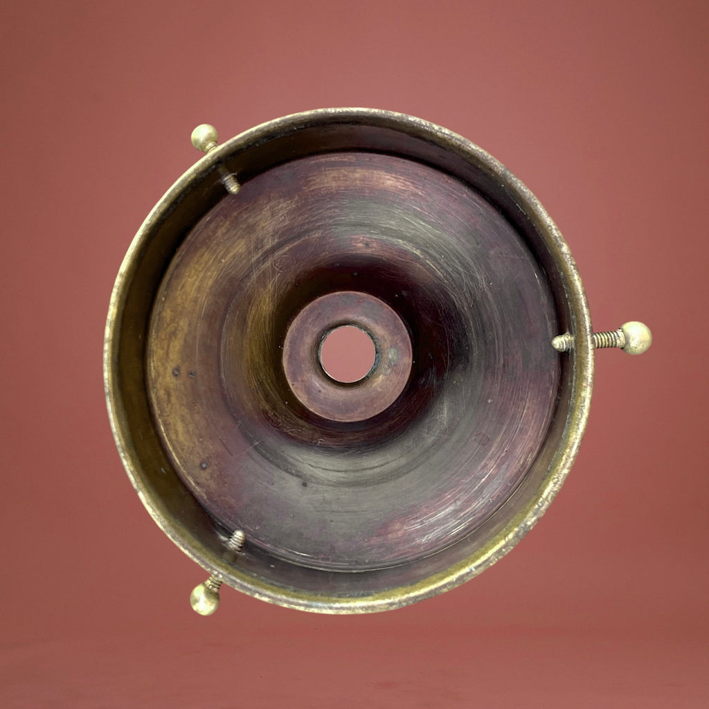 Suspension Ancienne en Opaline Festonnée Forme Mouchoir Décor Roses Peintes Main – Années 1900 1920