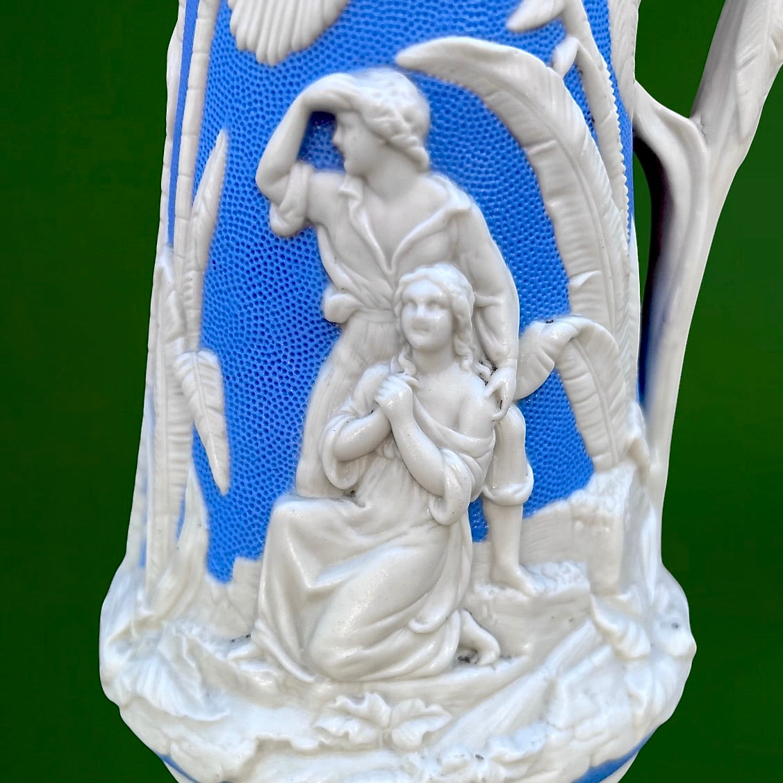 Ensemble Paul et Virginie Parian Ware Bleu et Blanc T.J. & J. Mayer Longport XIXe
