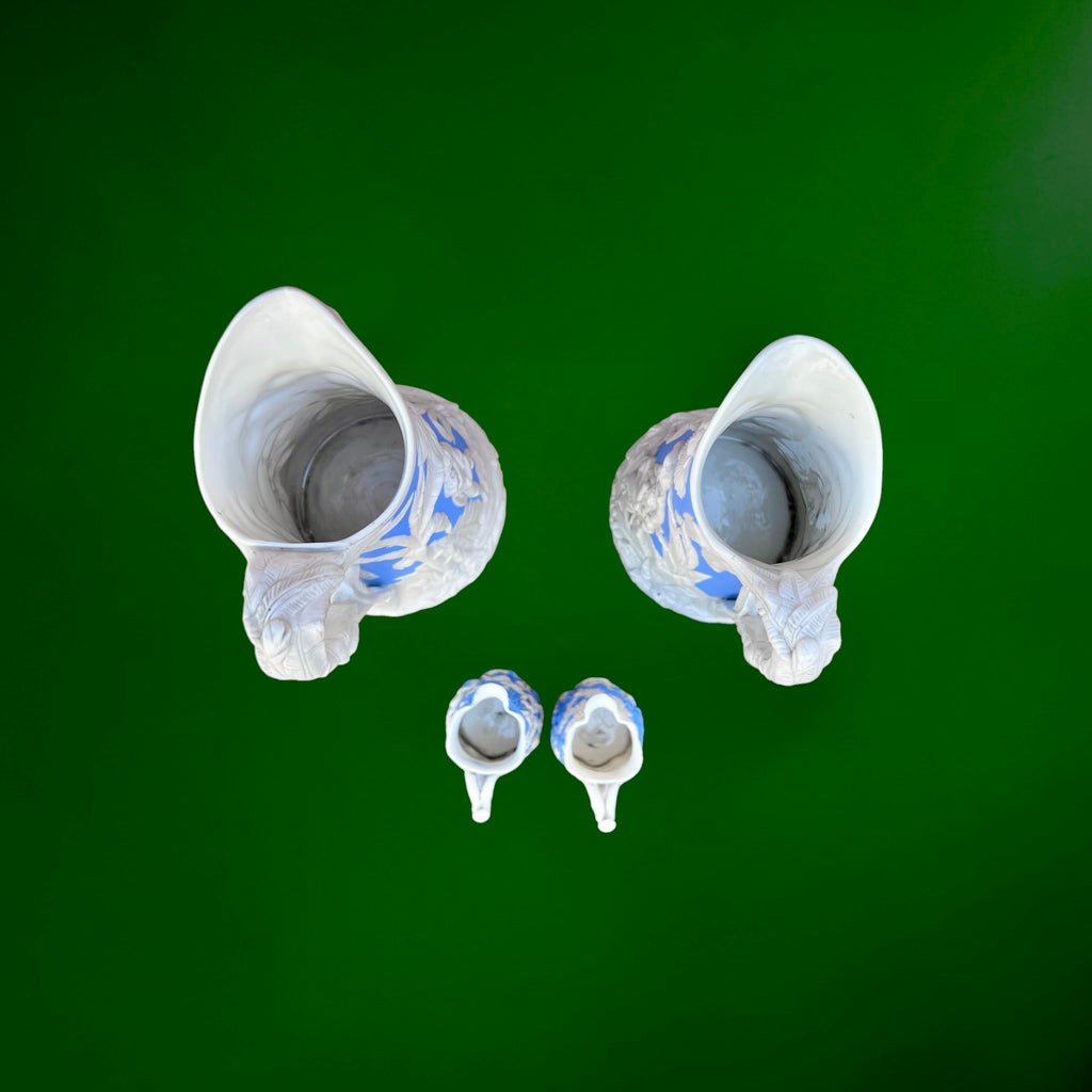 Ensemble Paul et Virginie Parian Ware Bleu et Blanc T.J. & J. Mayer Longport XIXe