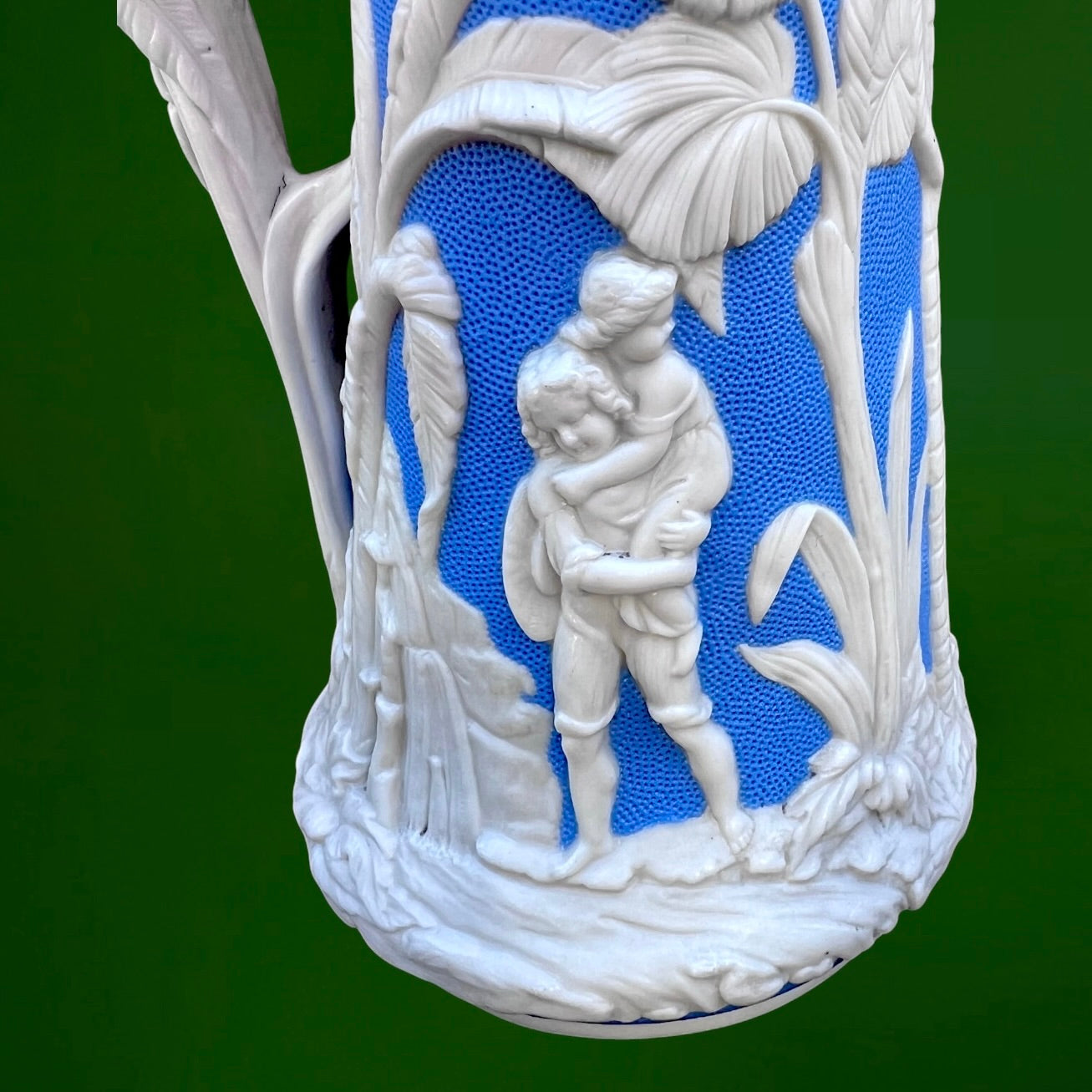 Ensemble Paul et Virginie Parian Ware Bleu et Blanc T.J. & J. Mayer Longport XIXe
