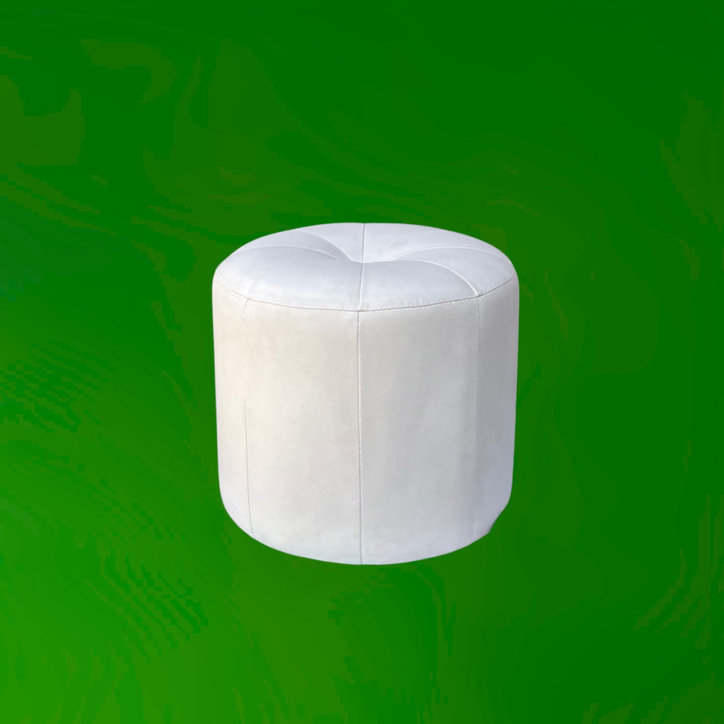 ouf Blanc Capitonné Skaï Vintage Années 70
