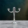 Bougeoir Anthropomorphe à Deux Feux en Aluminium Poli – Bougeoir Fantôme - Années 90