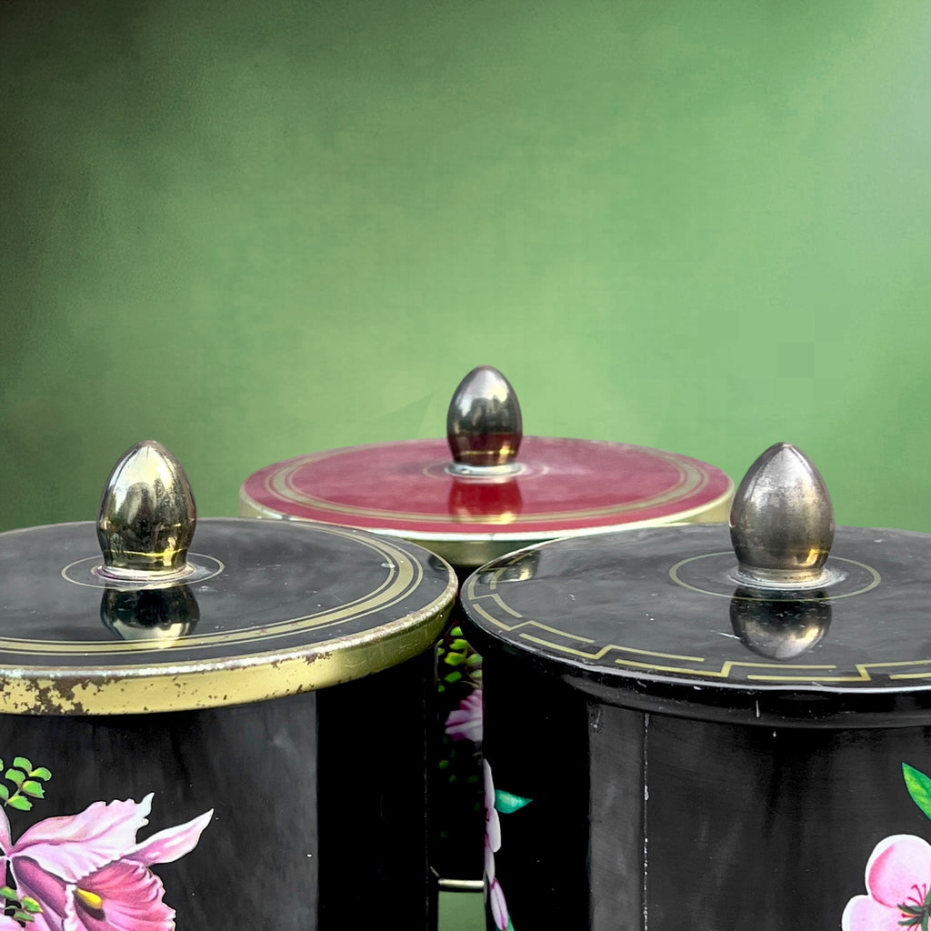 Lot de 3 Boîtes Côte d’Or en Métal Fleuries – Années 60