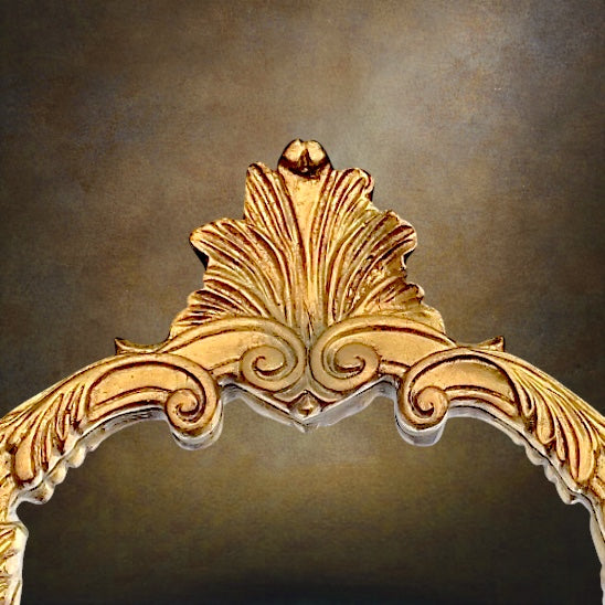 Ancien Miroir Mural en Plâtre Doré de Style Rococo – Déposé VDE – Milieu du XXe siècle