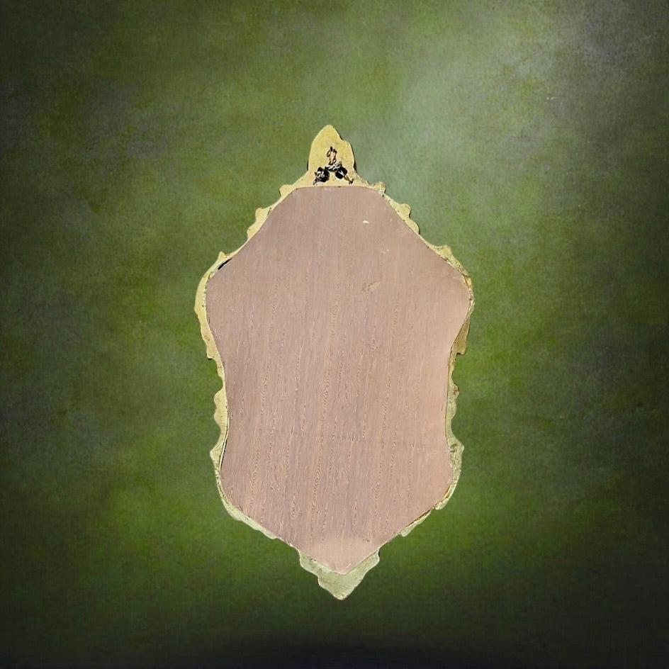 Miroir Mural Rocaille en Plâtre Doré – Années 1960