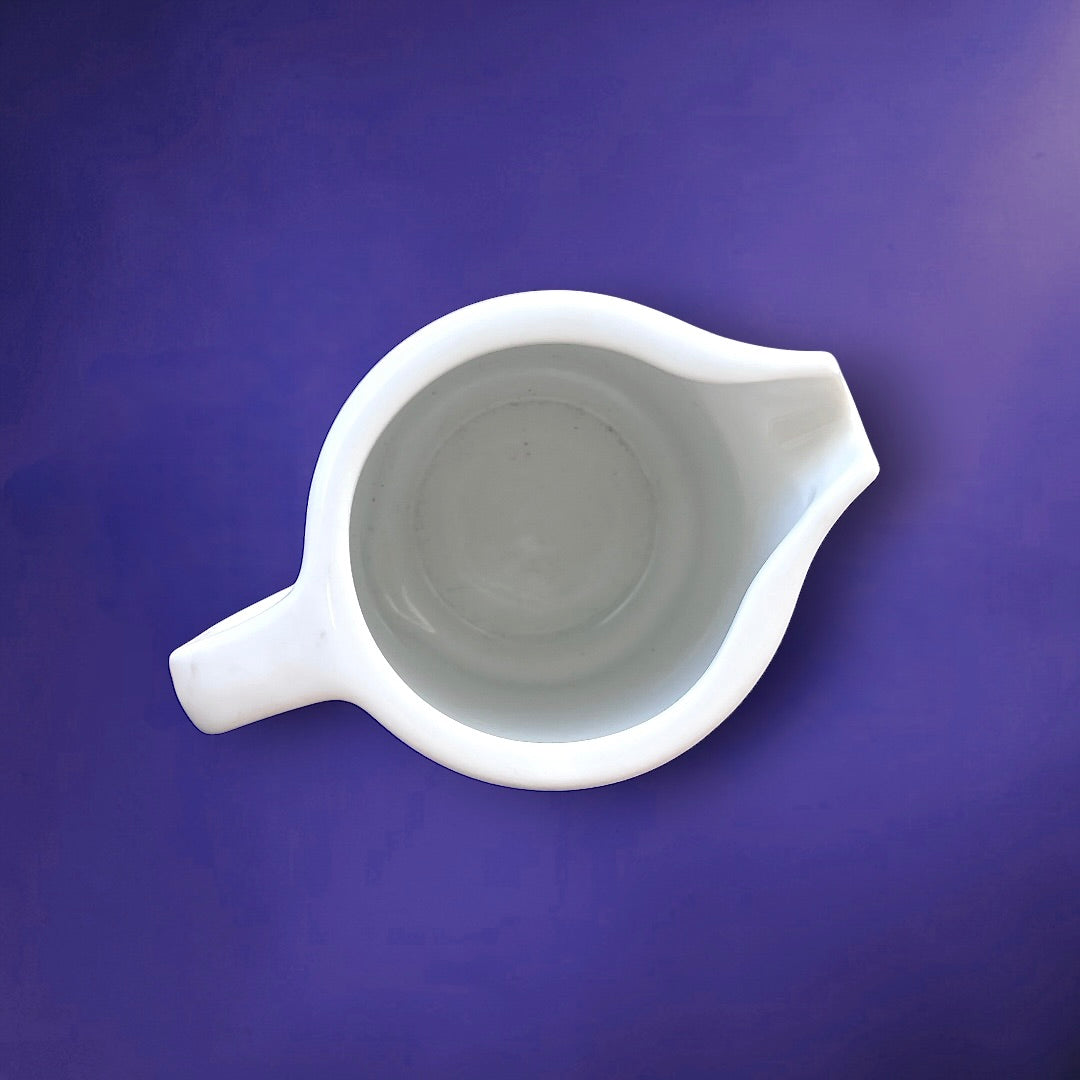 Pot à Lait Thomas Rosenthal TC100 en Céramique Blanche Fleur Orange et Bleu -  Années 70
