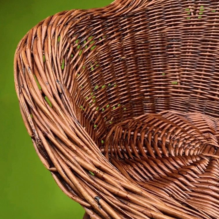 Fauteuil Corbeille Pour Enfant En Osier Tressé – Années 60
