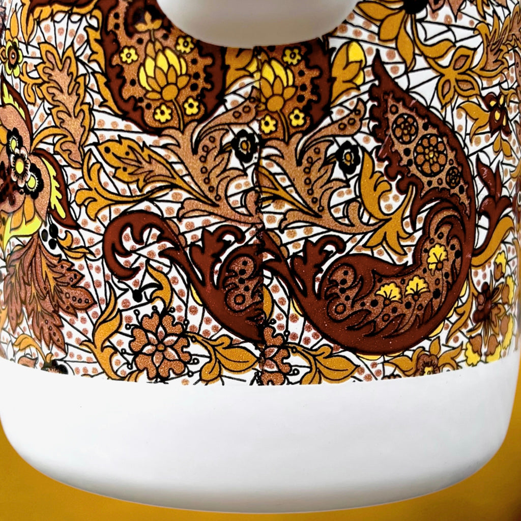 Cafetière Émaillée à Décor Cachemire Filtre Inox et Bakélite – Années 70