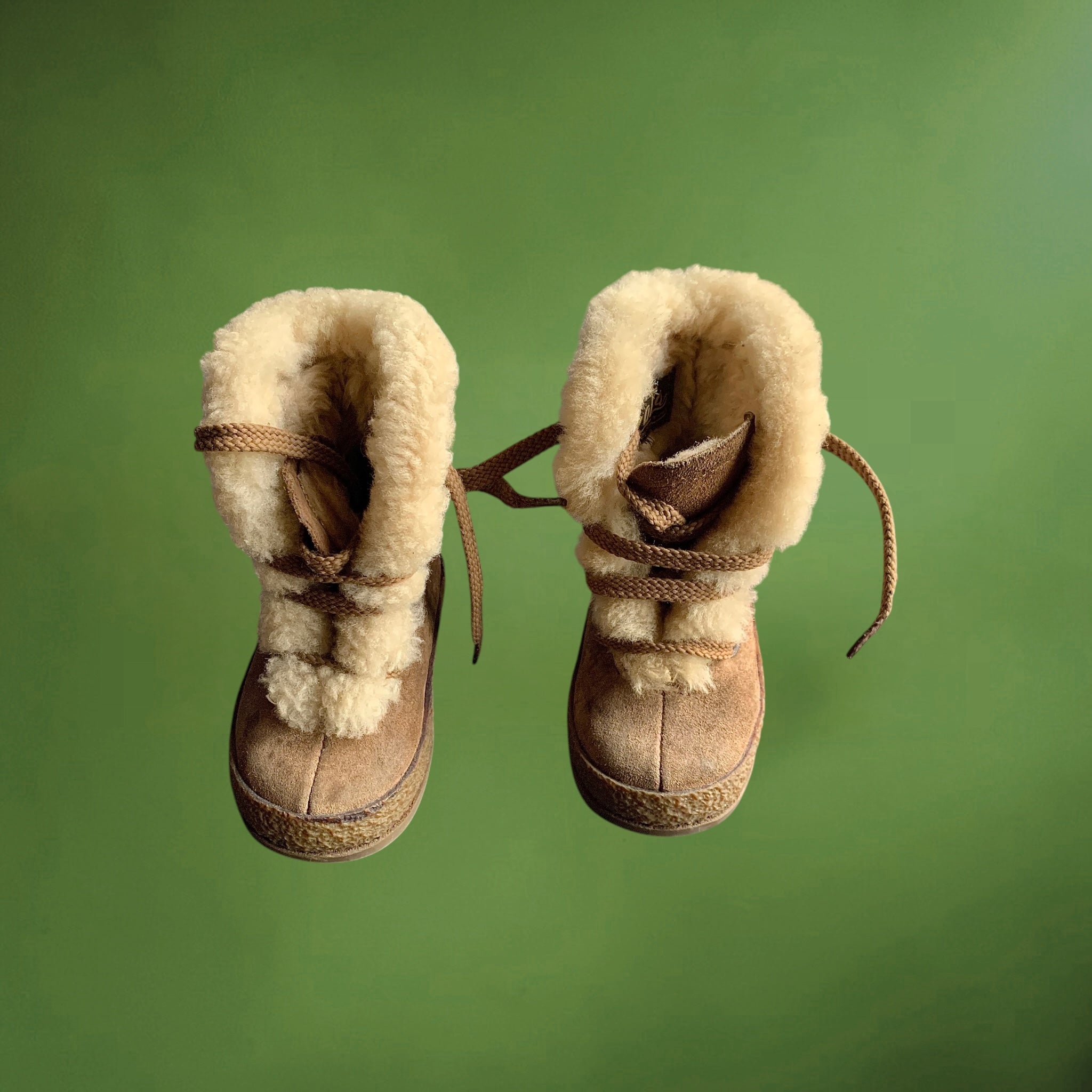 Bottes bébé vintage Gallia mouton retourné Italie années 60