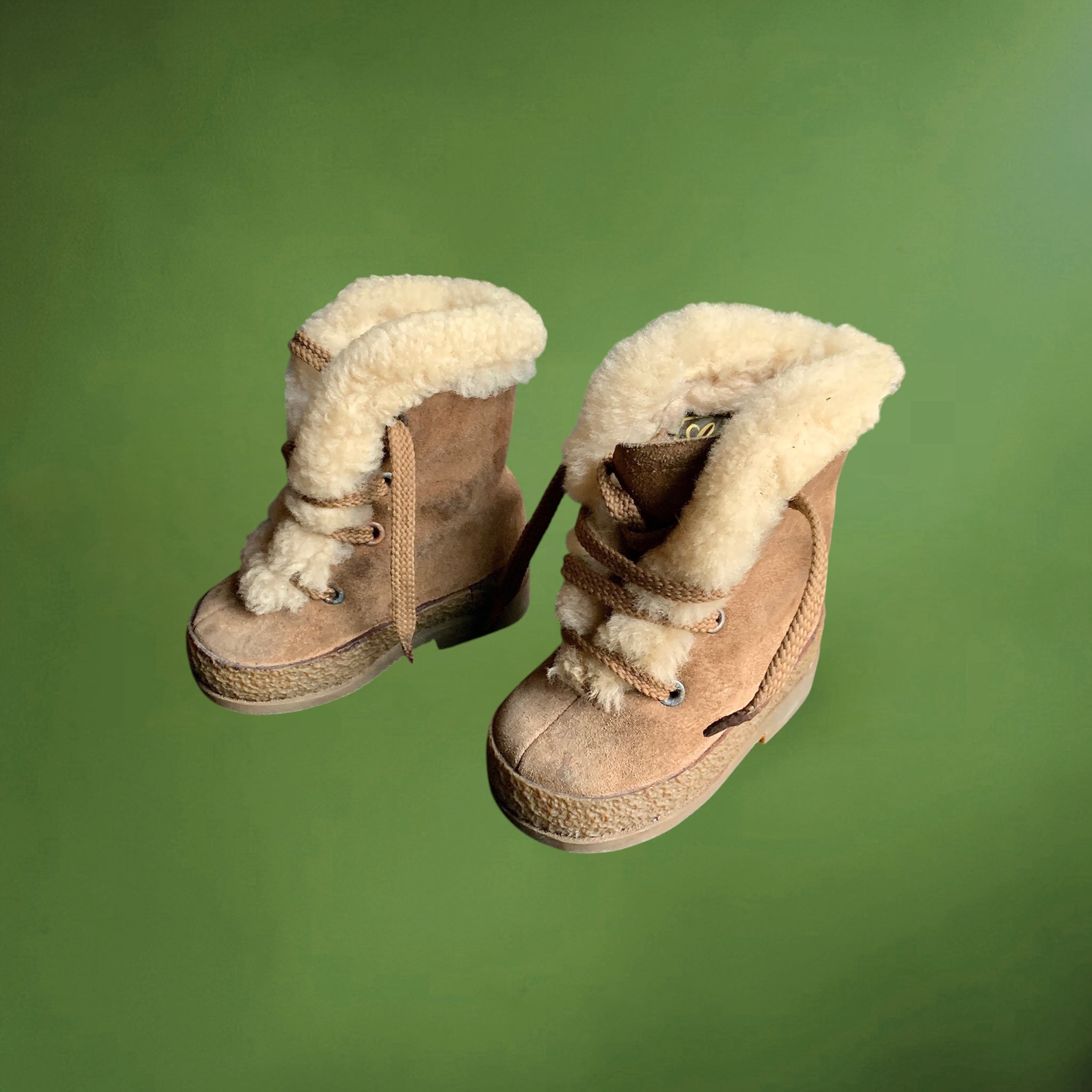Bottes bébé vintage Gallia mouton retourné Italie années 60