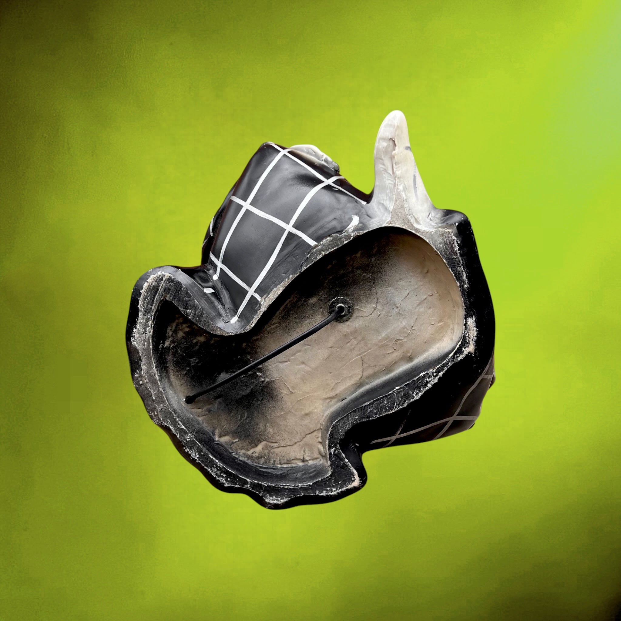 Lampe Pierrot Arlequin Ancienne en Résine Noir et Blanc – Années 70