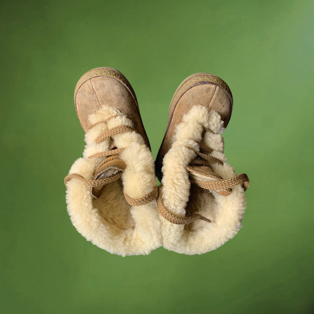 Bottes bébé vintage Gallia mouton retourné Italie années 60